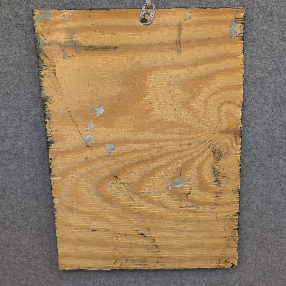 Mose T Signed Green Frog Painting Salvaged Wood 14" x 10.5" Moses Tolliver MoseT - Picture 4 of 6